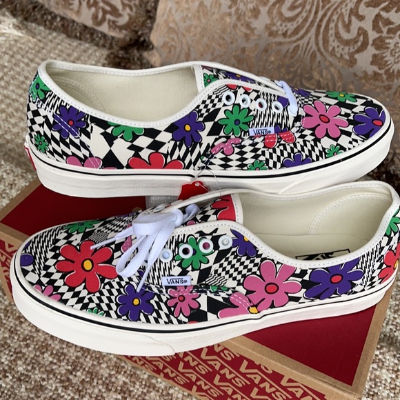 Vans Authentic Printed Floral Check/Marshmallow Mn - Picture 11 of 16